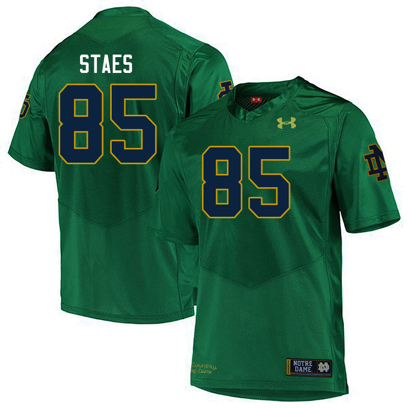 Men #85 Holden Staes Notre Dame Fighting Irish College Football Jerseys Stitched-Green - Click Image to Close